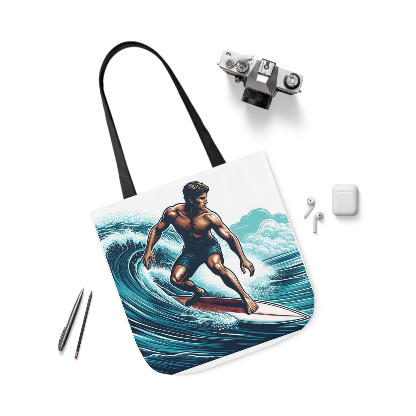 Surfer - Canvas Tote Bag, 5-Color Straps