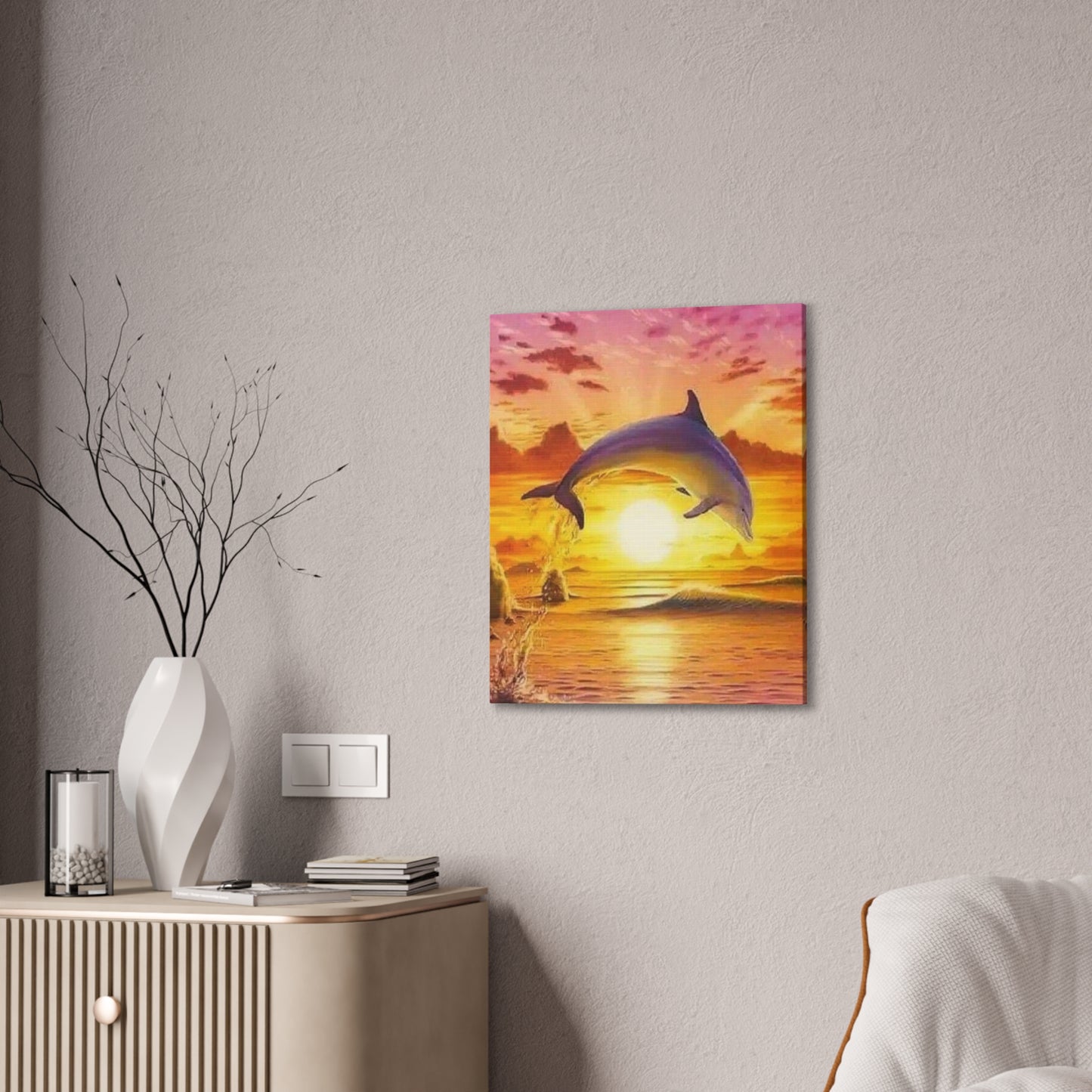 Dolphin - Canvas Stretched, 0.75"