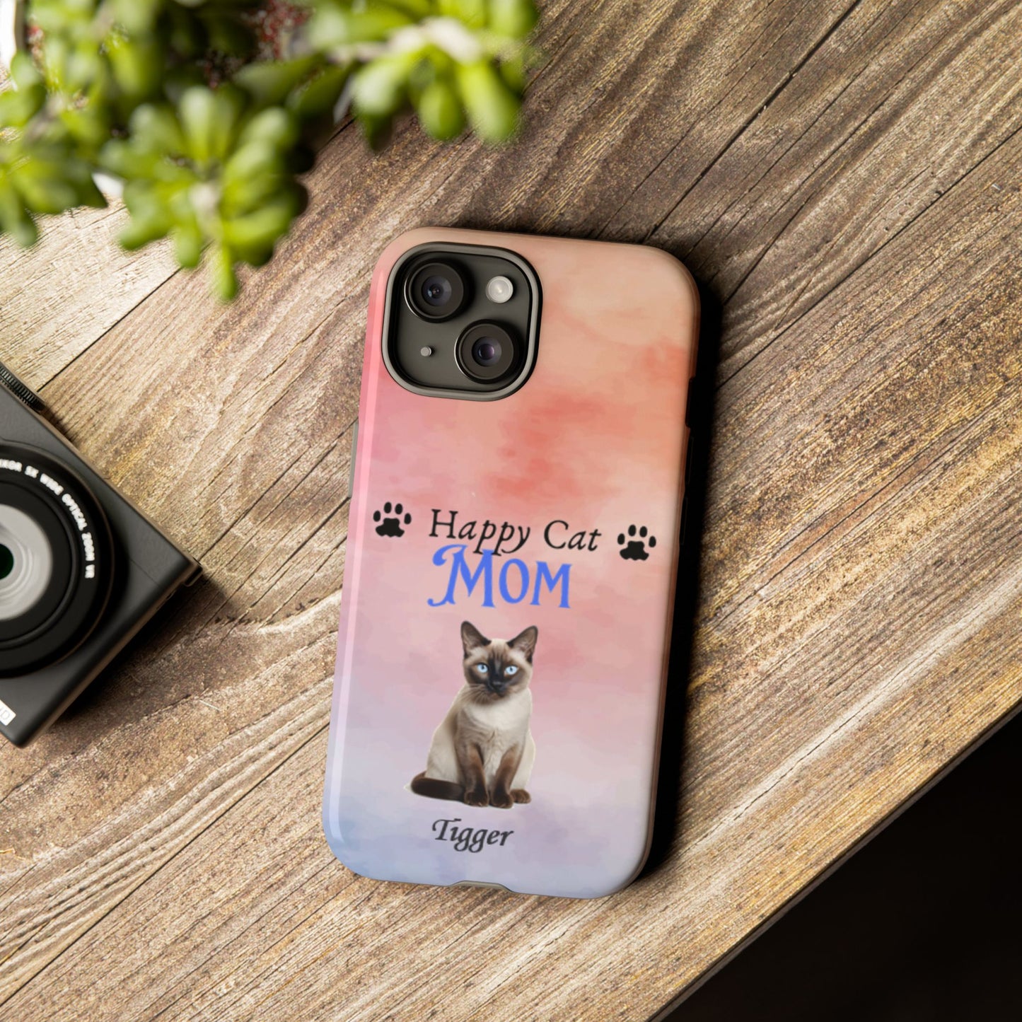 Happy Cat Mom - Personalized - Whimsical Phone Cases - Mother's Day