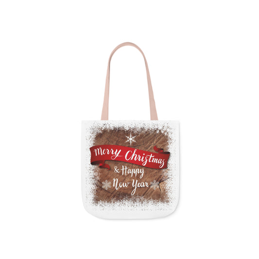 Merry Christmas -Canvas Tote Bag, 5-Color Straps - Christmas