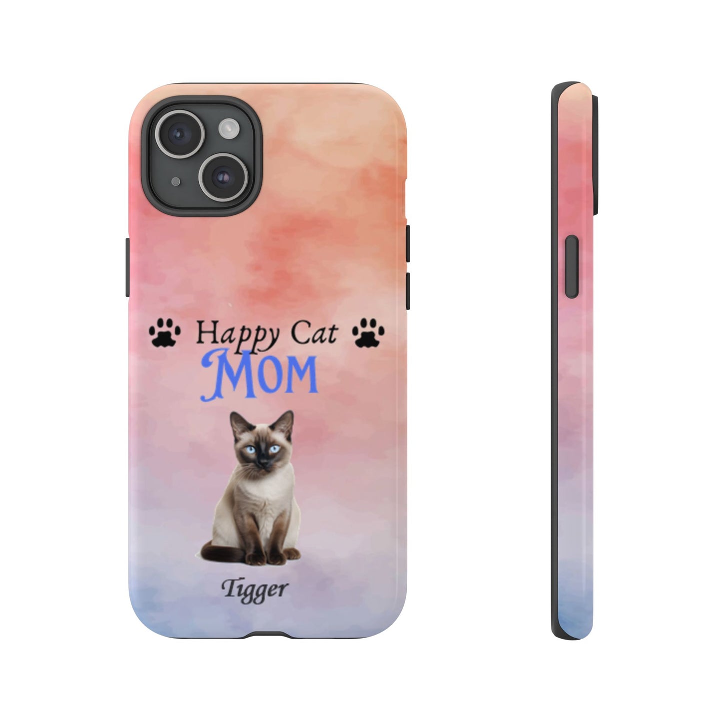 Happy Cat Mom - Personalized - Whimsical Phone Cases - Mother's Day