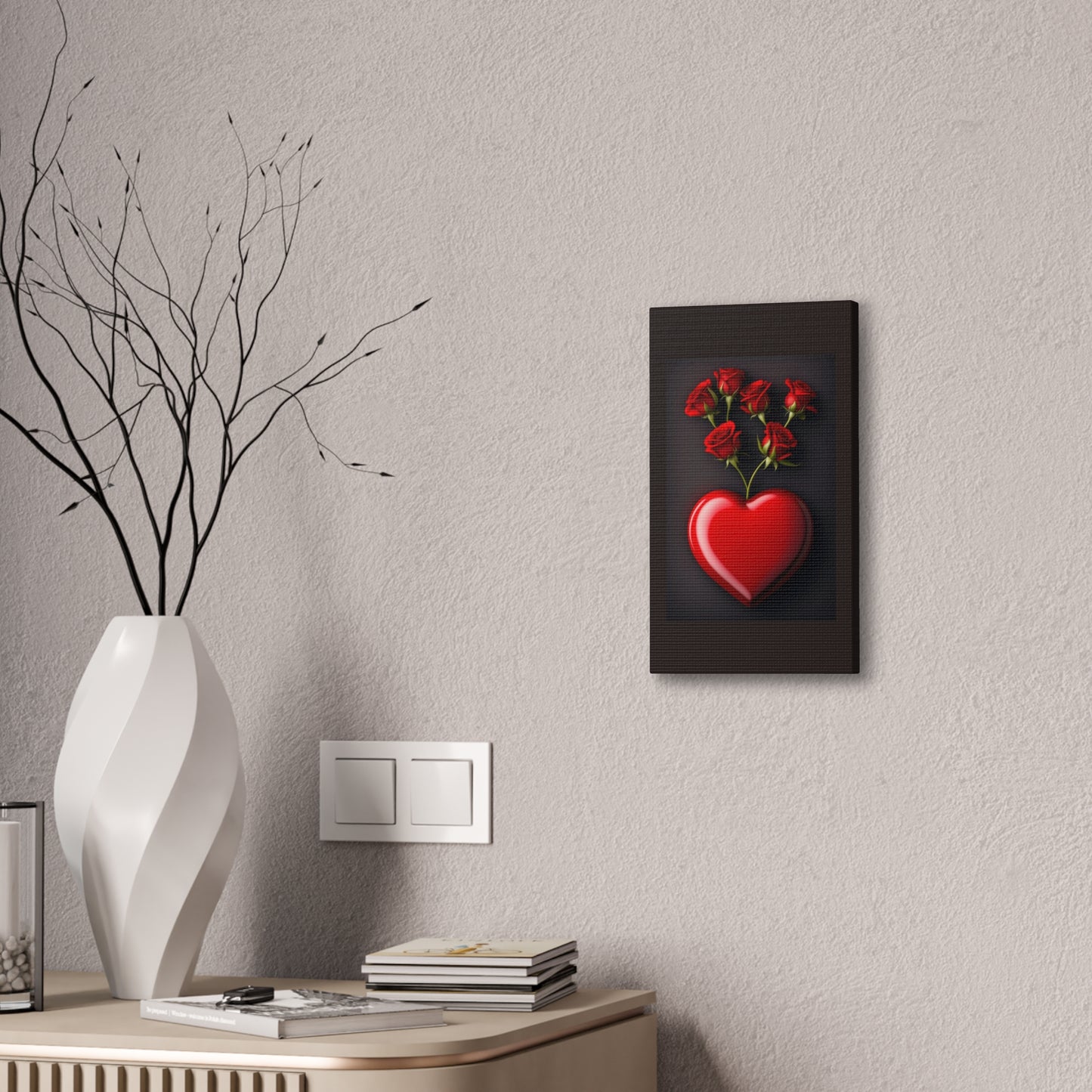 Heart and Roses - Canvas Stretched, 0.75" - Mother's Day