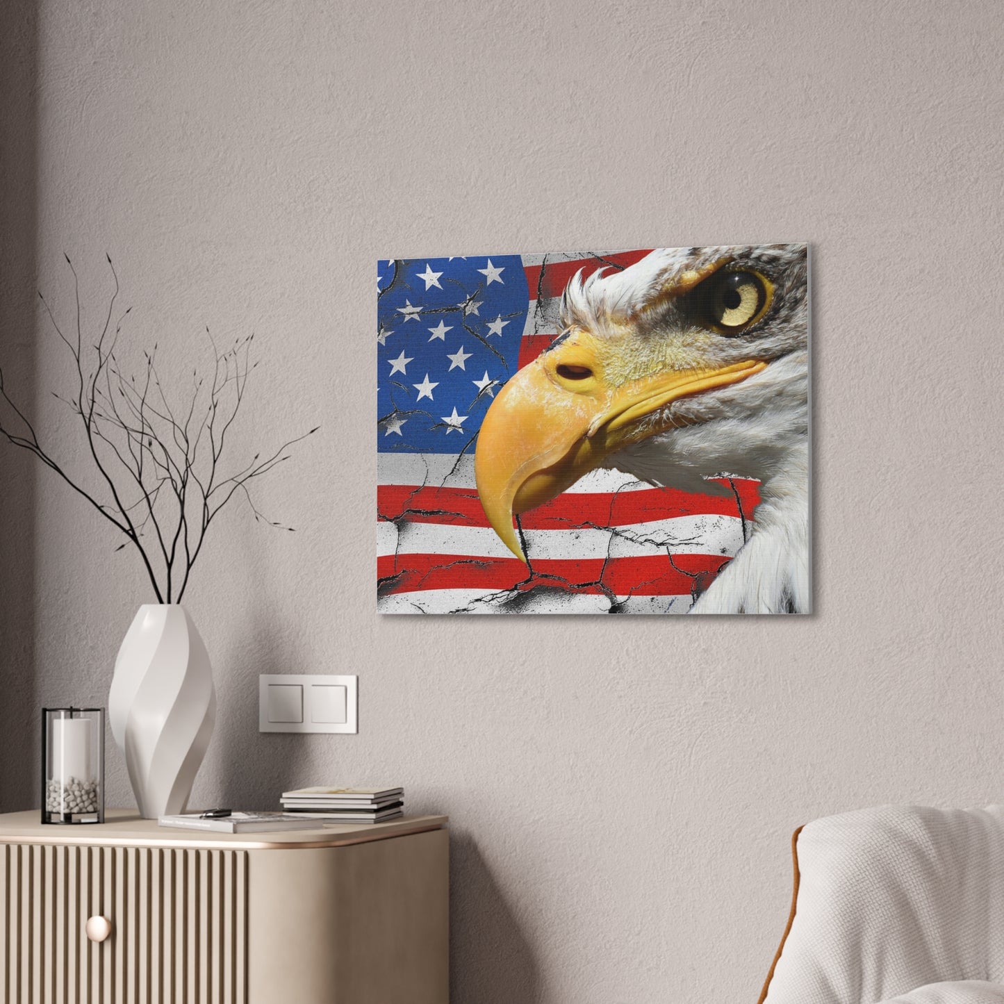 American Eagle - Canvas Stretched, 0.75" -  Military