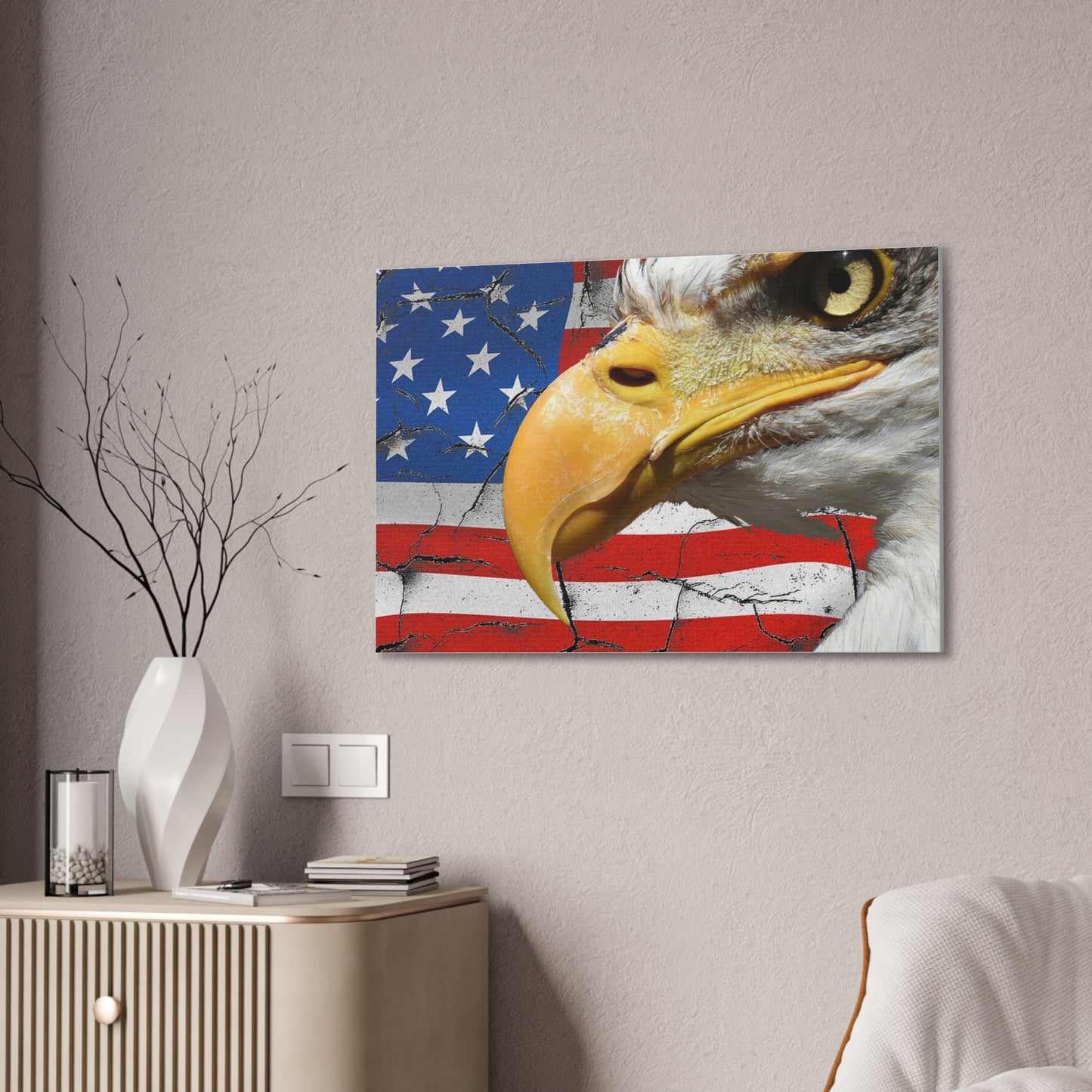 American Eagle - Canvas Stretched, 0.75" -  Military