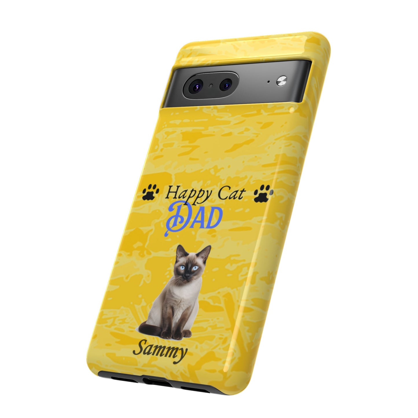 Happy Cat Dad - Personalized - Whimsical Phone Cases - Father's Day