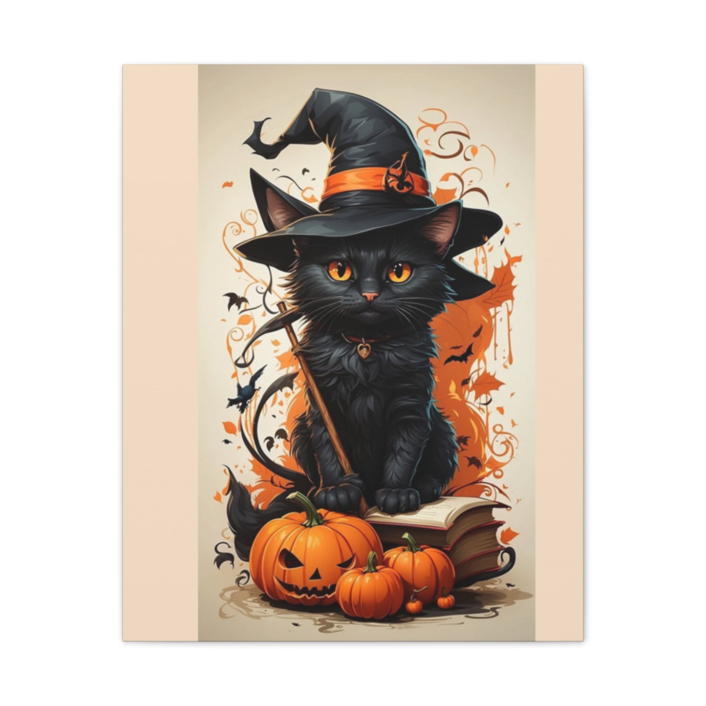 Black Cat - Canvas Stretched, 0.75" - Halloween