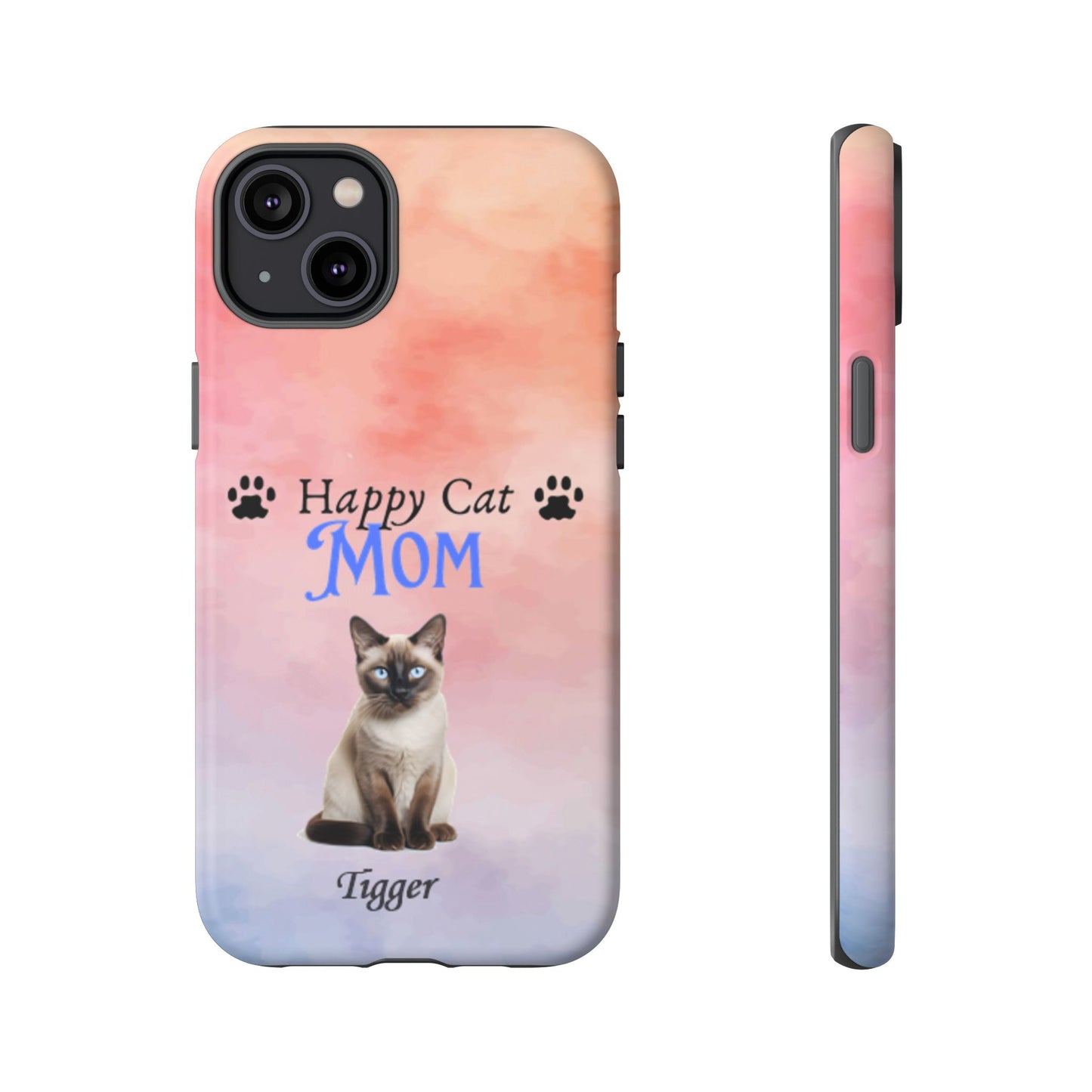 Happy Cat Mom - Personalized - Whimsical Phone Cases - Mother's Day