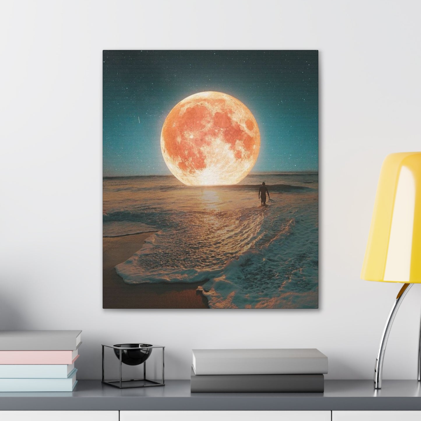 Moon on the water - Canvas Stretched, 0.75"