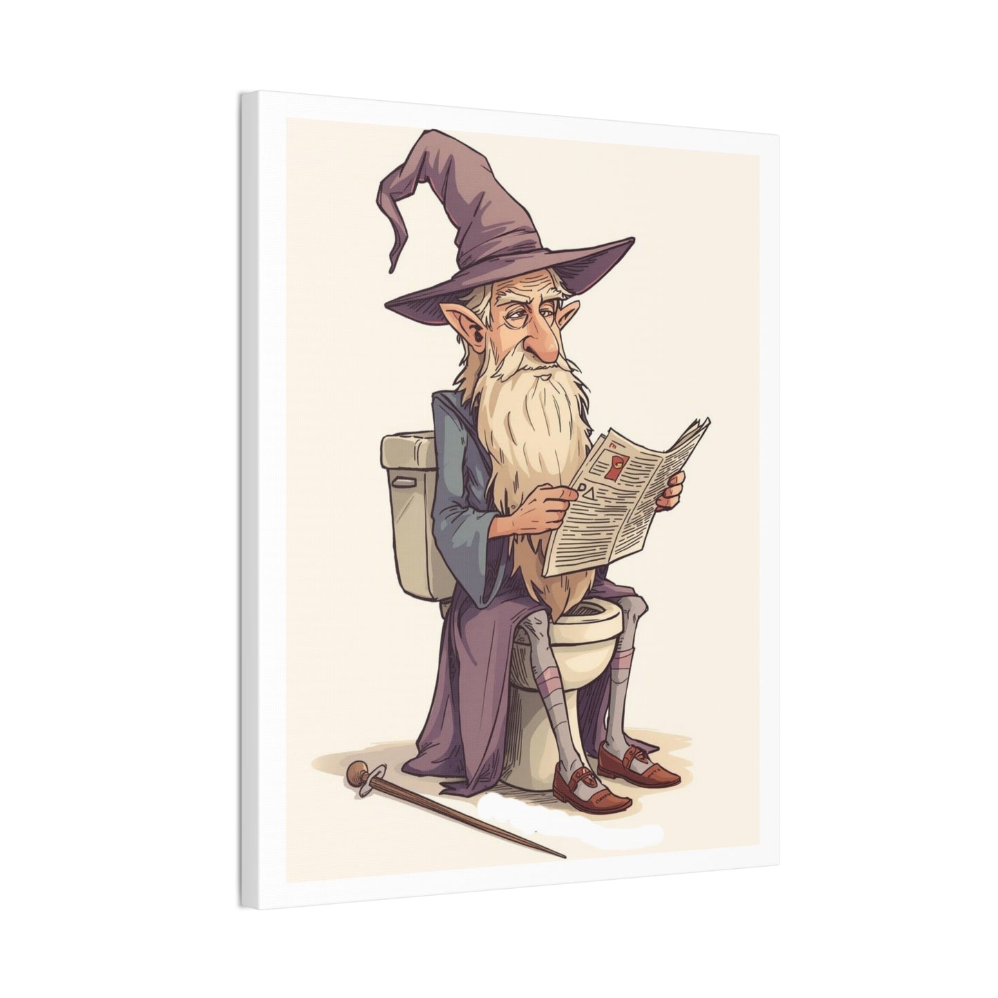 Wizard on the John - Canvas Stretched, 0.75" - Wall Art 2026 - Bathroom Humor