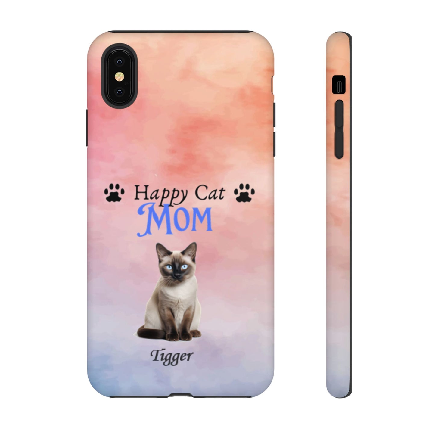 Happy Cat Mom - Personalized - Whimsical Phone Cases - Mother's Day