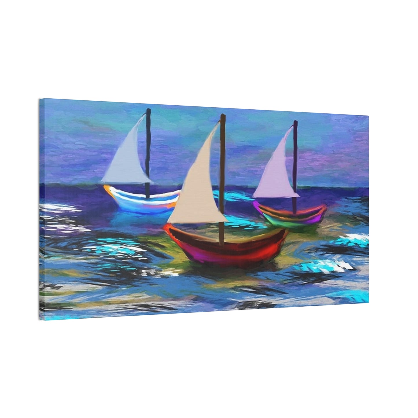 Sail Boats - Pastel _ Canvas Stretched, 0.75"