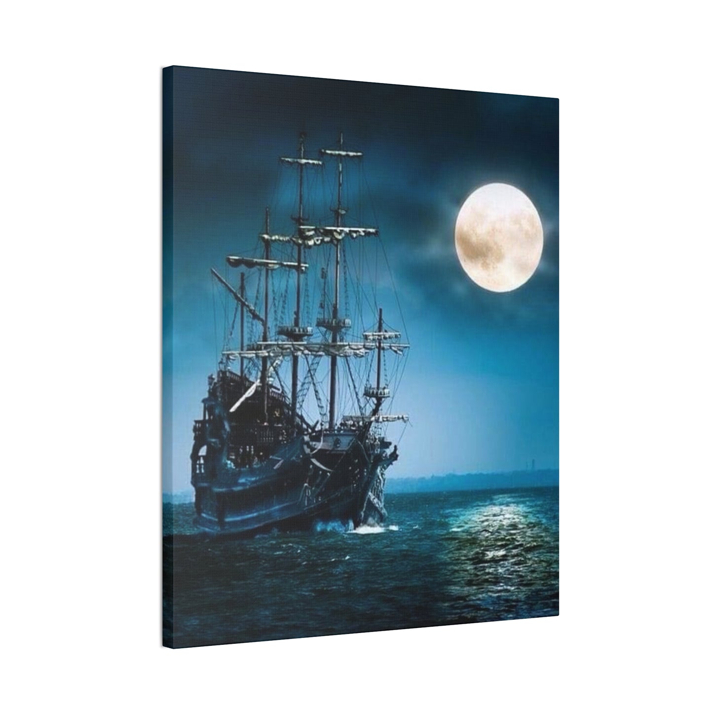 At Sea by Moonlight - Canvas Stretched, 0.75"