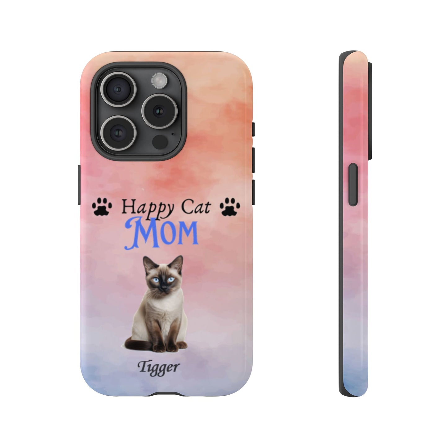 Happy Cat Mom - Personalized - Whimsical Phone Cases - Mother's Day