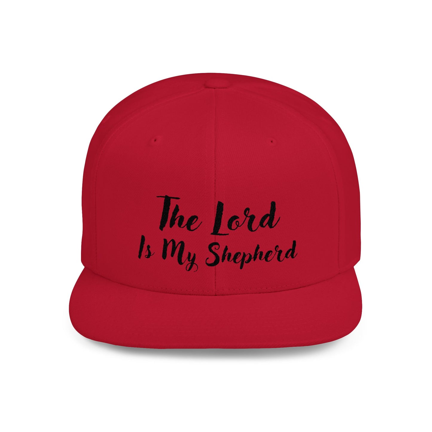 The Lord is My Shepherd - Black - Embroidered - Flat Bill Snapback - Base Ball Cap - Easter - Mother's Day - Father's Day