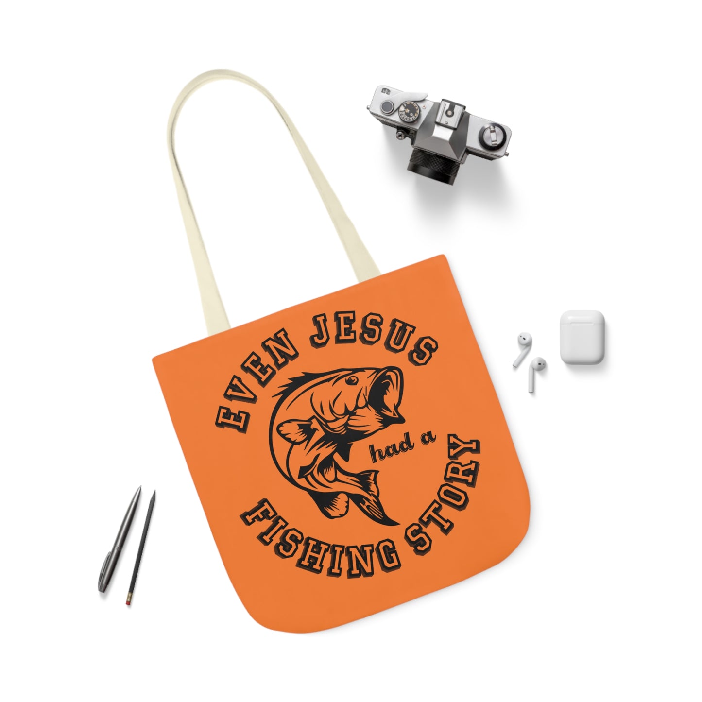 Fishing - Canvas Tote Bag, 5-Color Straps