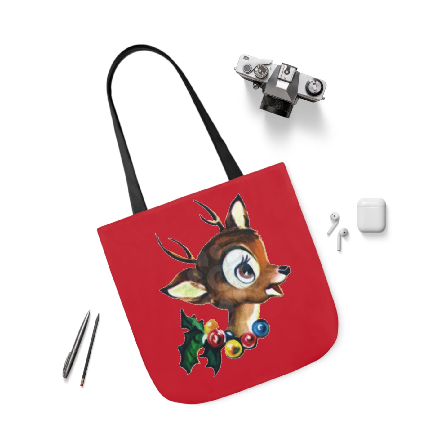 Baby Deer - Canvas Tote Bag, 5-Color Straps - Christmas