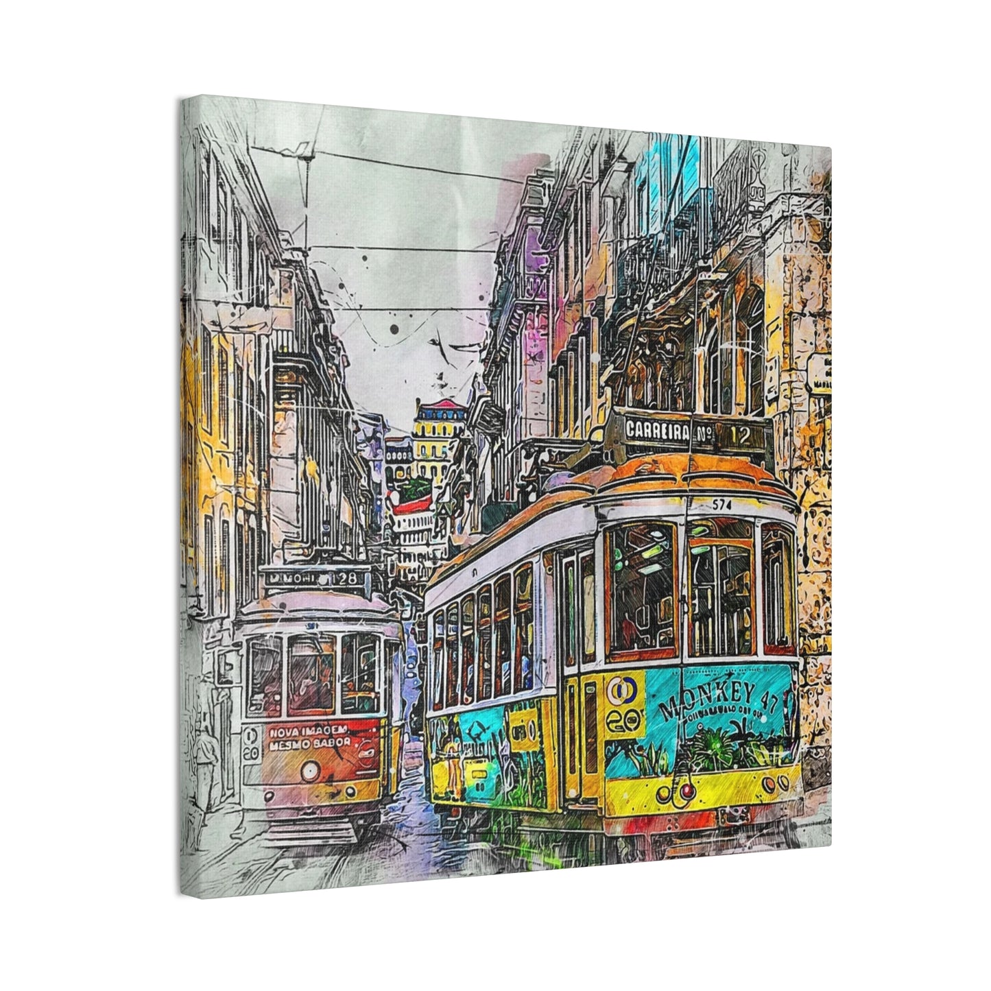 Street Cars - Canvas Stretched, 0.75"