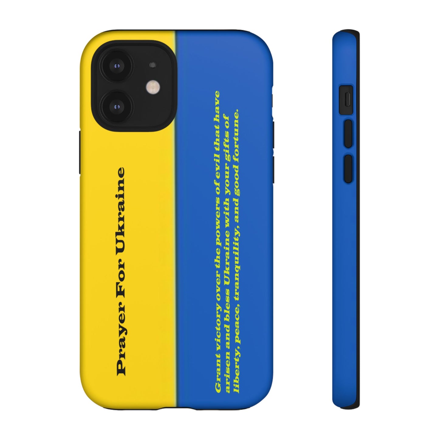 Flag of Ukraine with Prayer - Flag Phone Cases