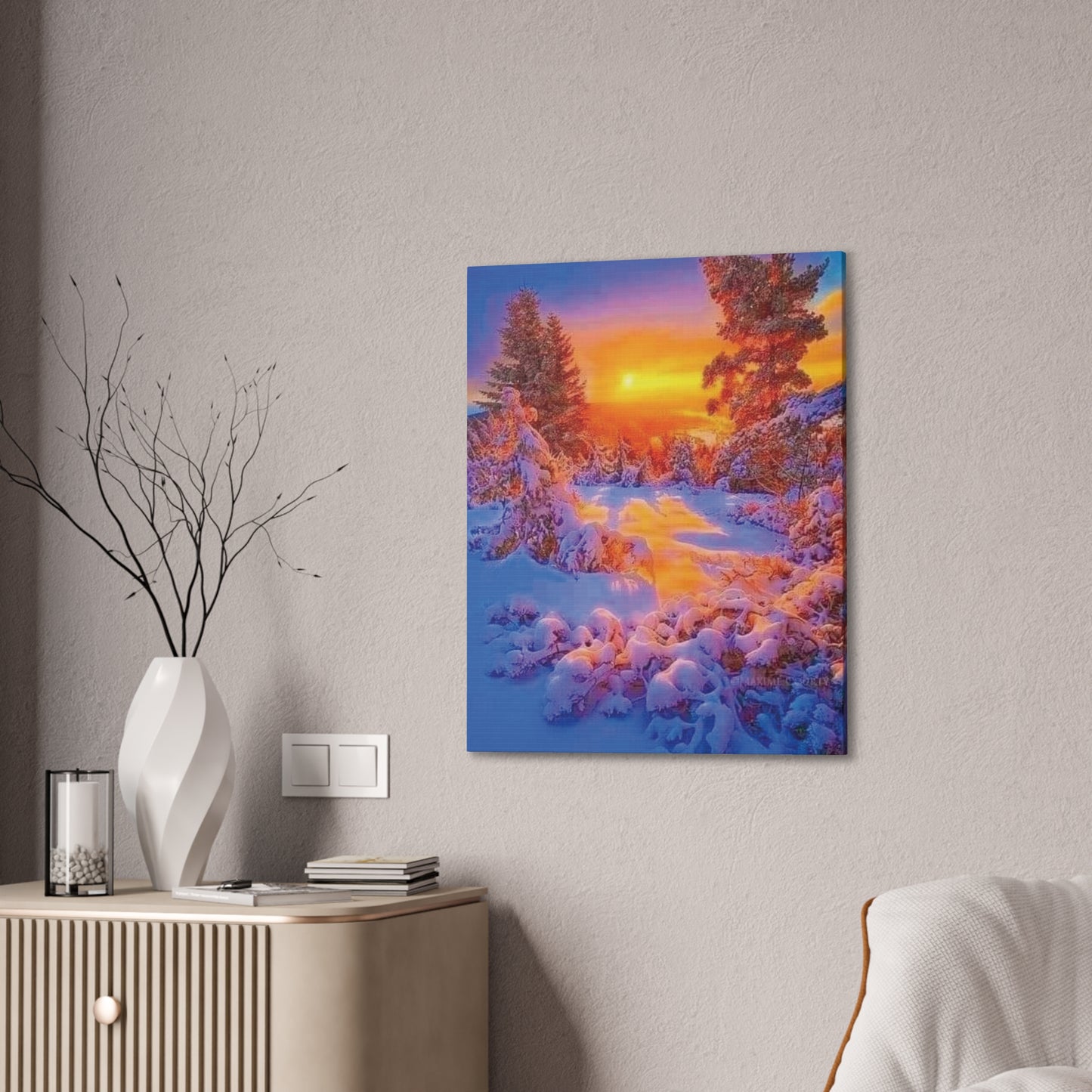 Winter Sunset - Canvas Stretched, 0.75"