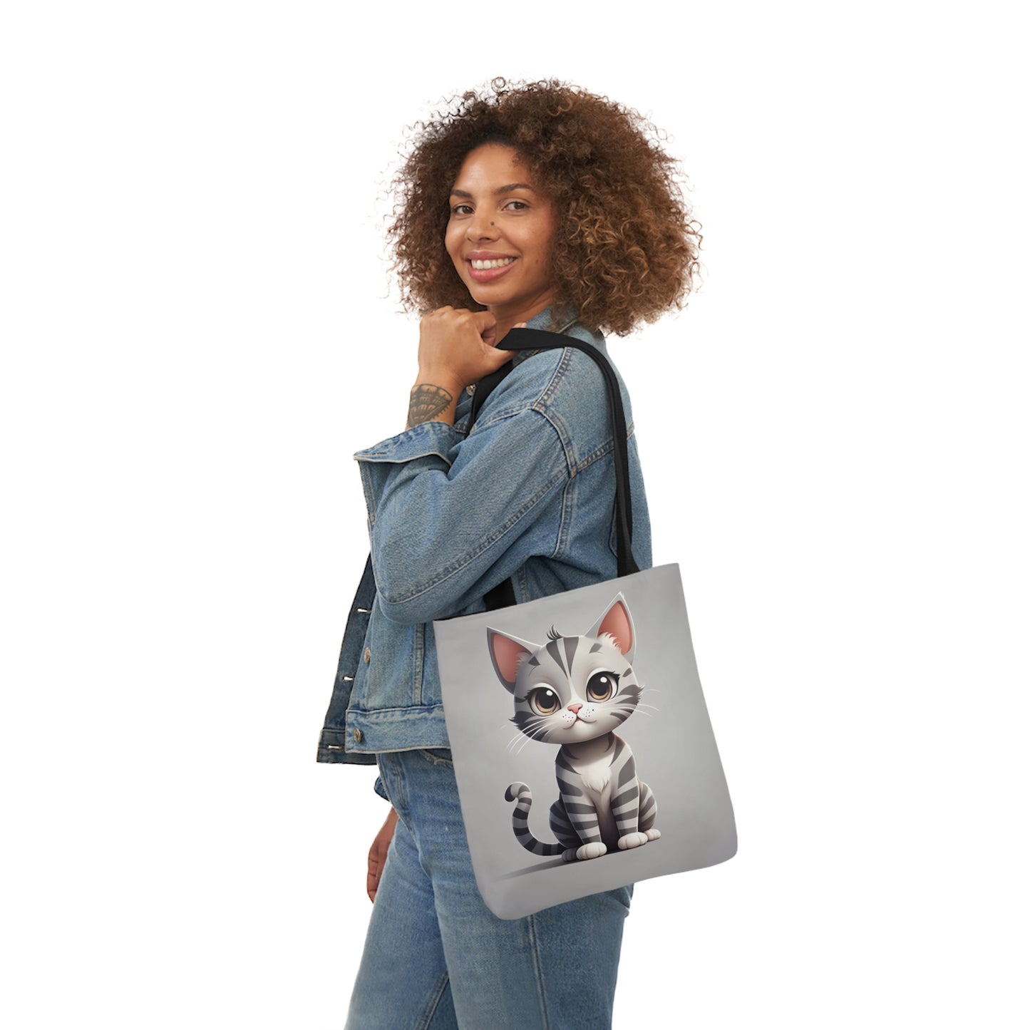 Kitty - Canvas Tote Bag, 5-Color Straps