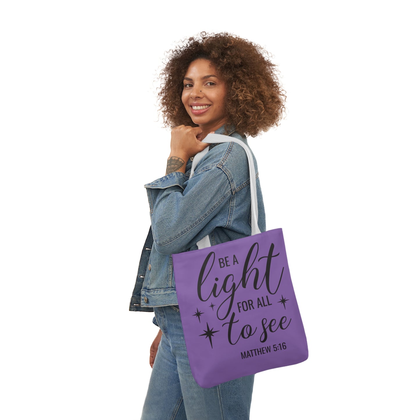 Be a light - Canvas Tote Bag, 5-Color Straps - Religion