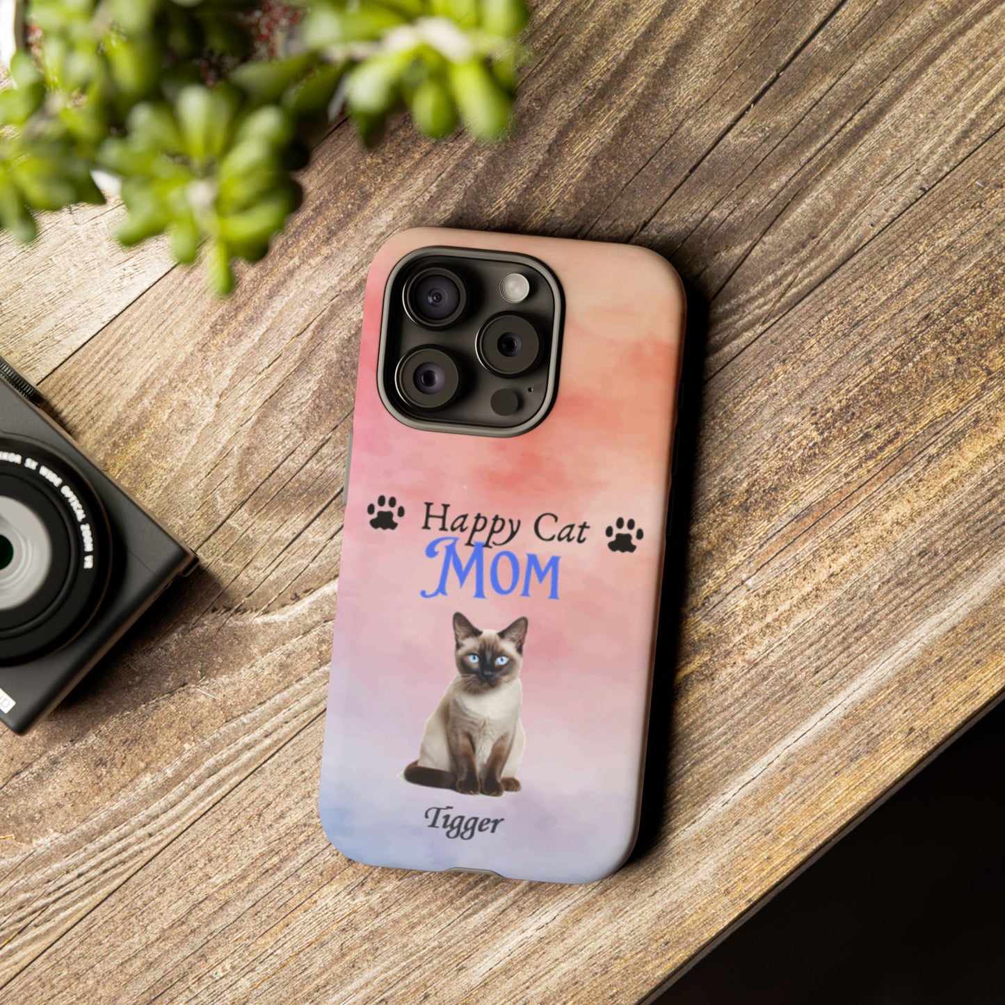 Happy Cat Mom - Personalized - Whimsical Phone Cases - Mother's Day