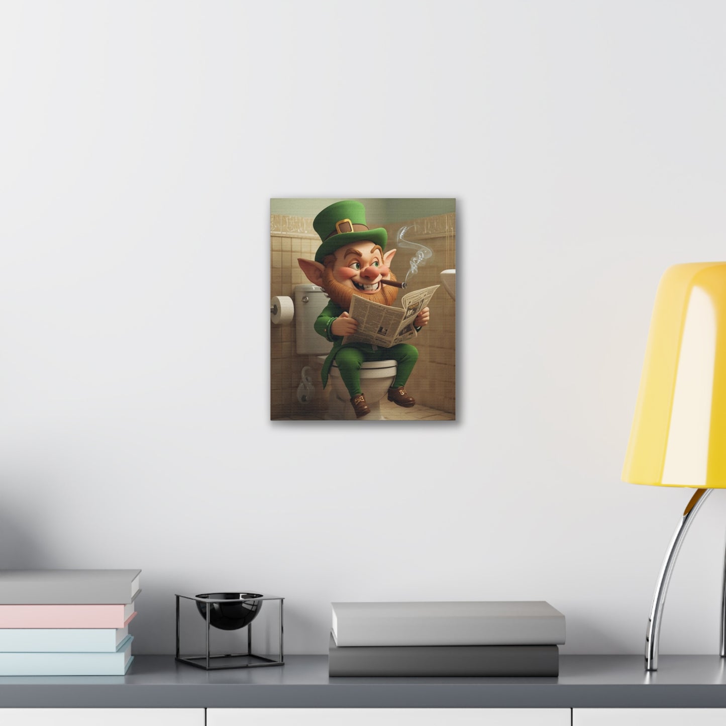 Leprechaun - Canvas Stretched, 0.75" - Wall art 2026 - Bathroom Humor
