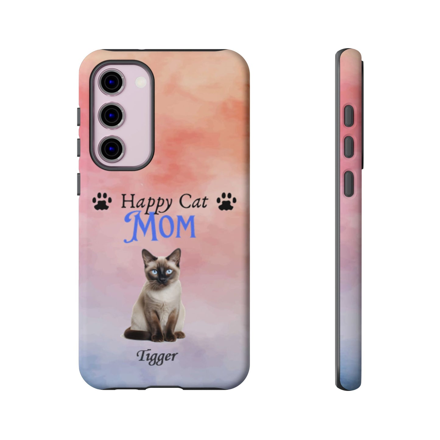 Happy Cat Mom - Personalized - Whimsical Phone Cases - Mother's Day