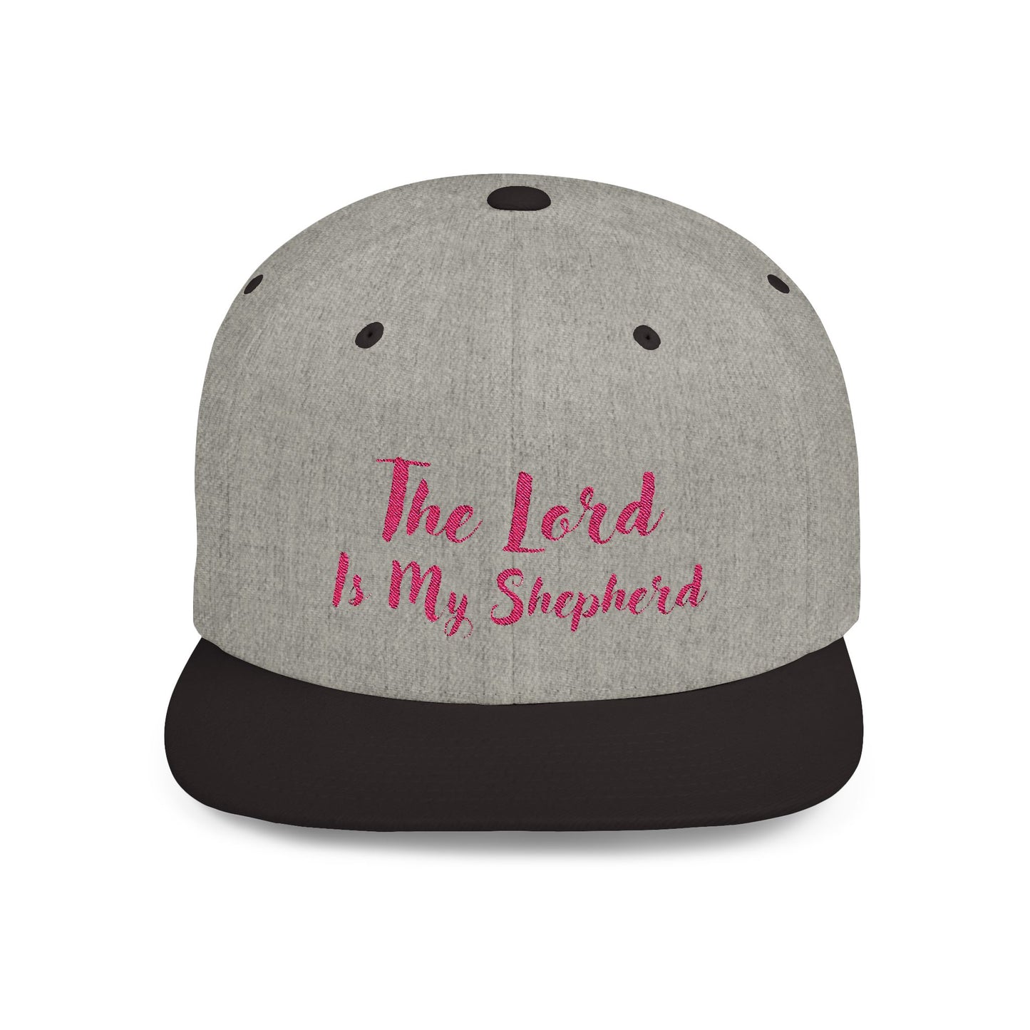 The Lord is My Shepherd - Pink - Embroidered - Flat Bill Snapback - Base Ball Cap - Easter - Mother's Day - Father's Day