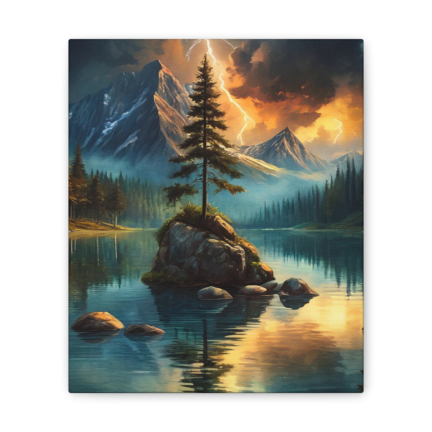 Mountain Island - Canvas Stretched, 0.75"