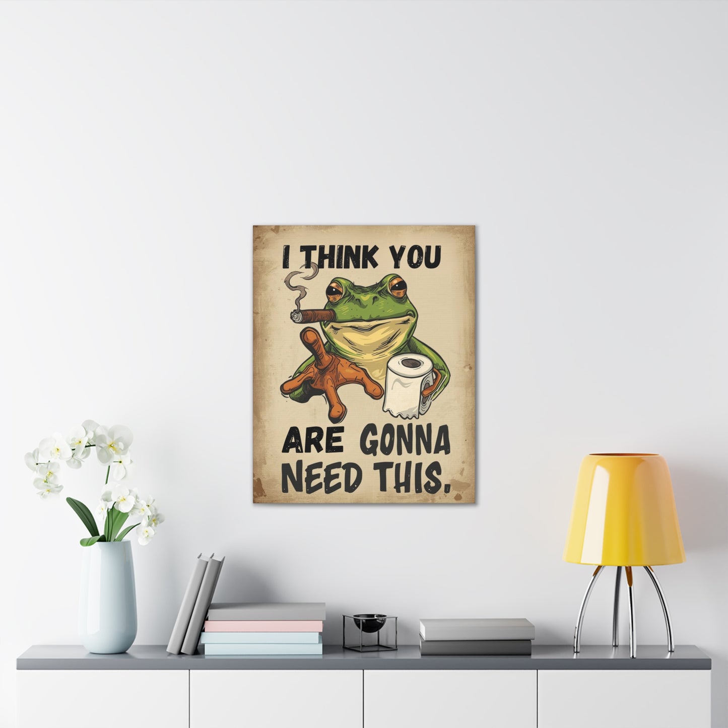 Frog - Canvas Stretched, 0.75" - 2026 Wall Art - Bathroom Humor