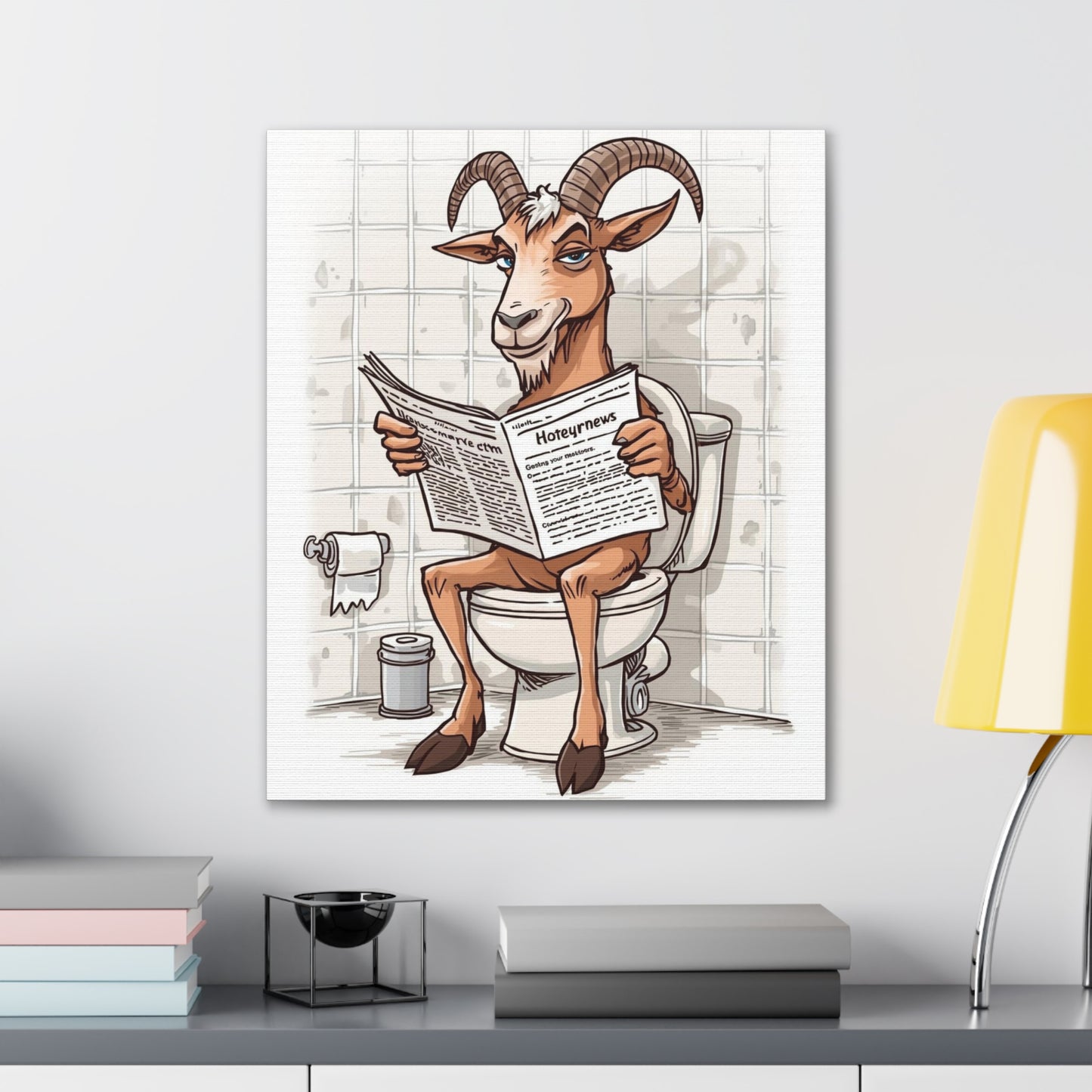 Billy on the can - Canvas Stretched, 0.75" - Wall Art 2026 - Bathroom Humor