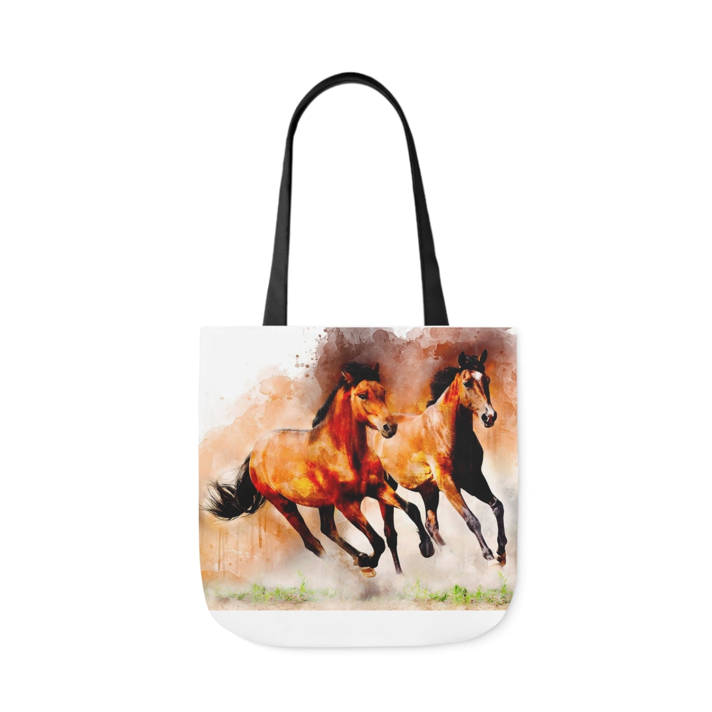 Horses - Canvas Tote Bag, 5-Color Straps