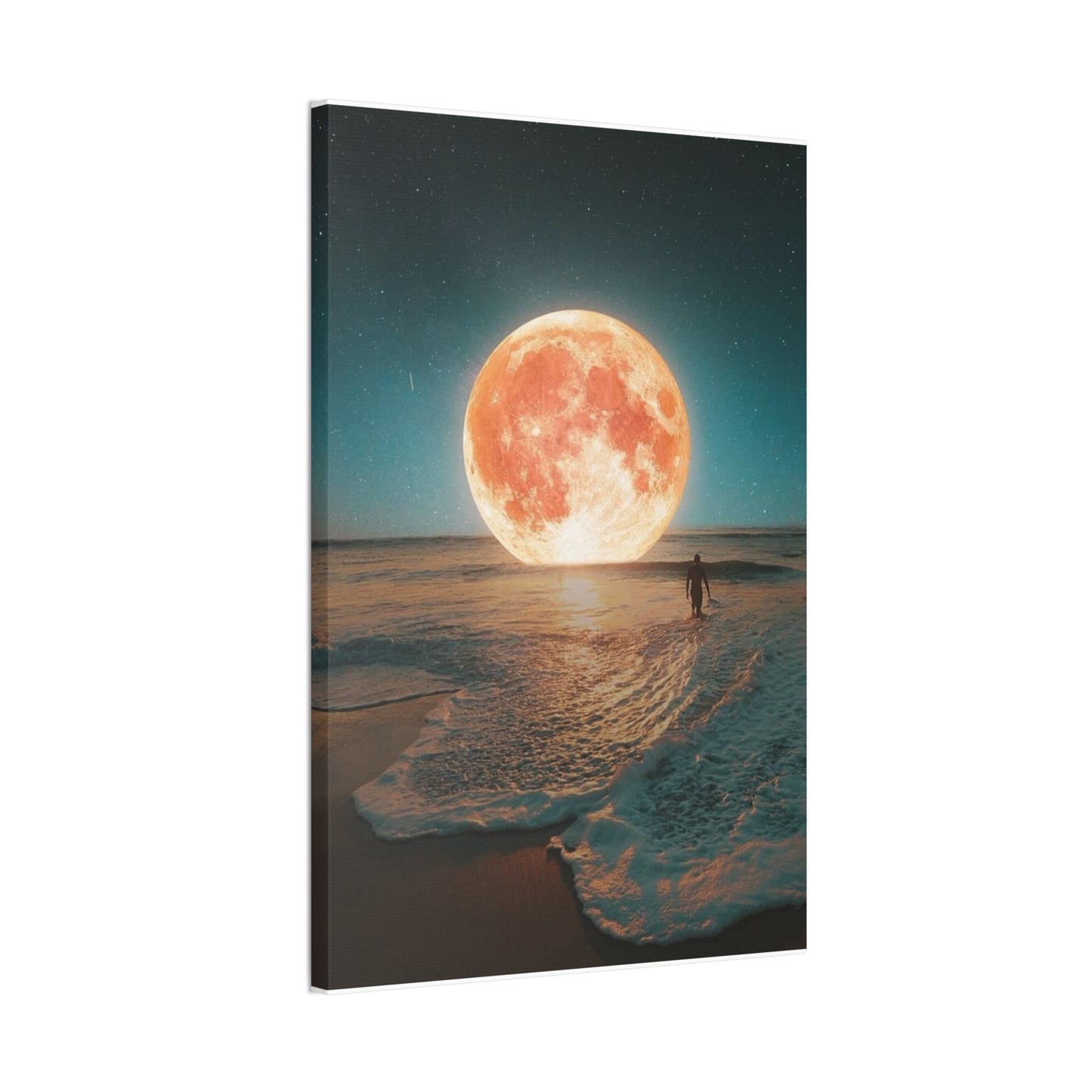 Moon on the water - Canvas Stretched, 0.75"