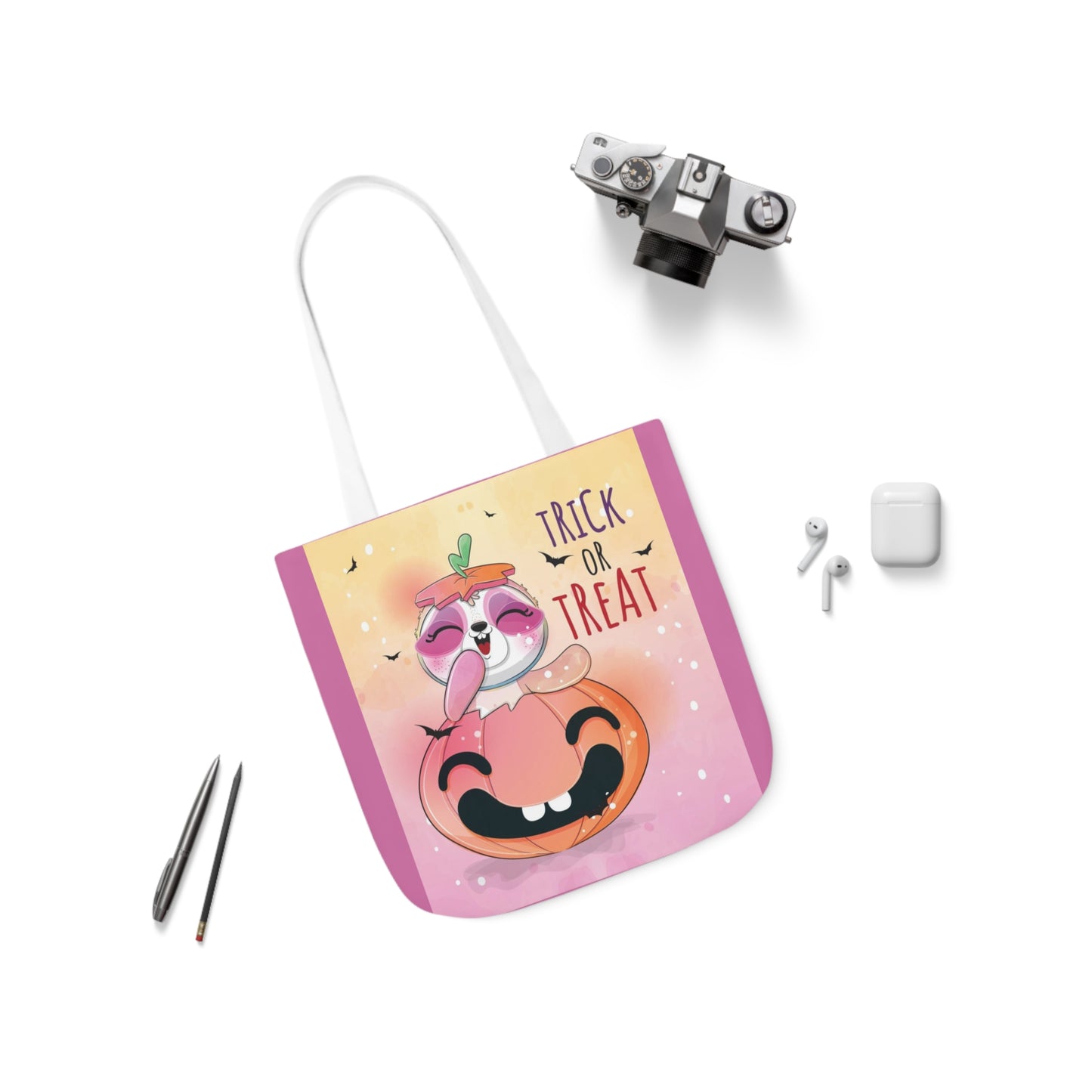 Trick or Treat - Canvas Tote Bag, 5-Color Straps - Halloween