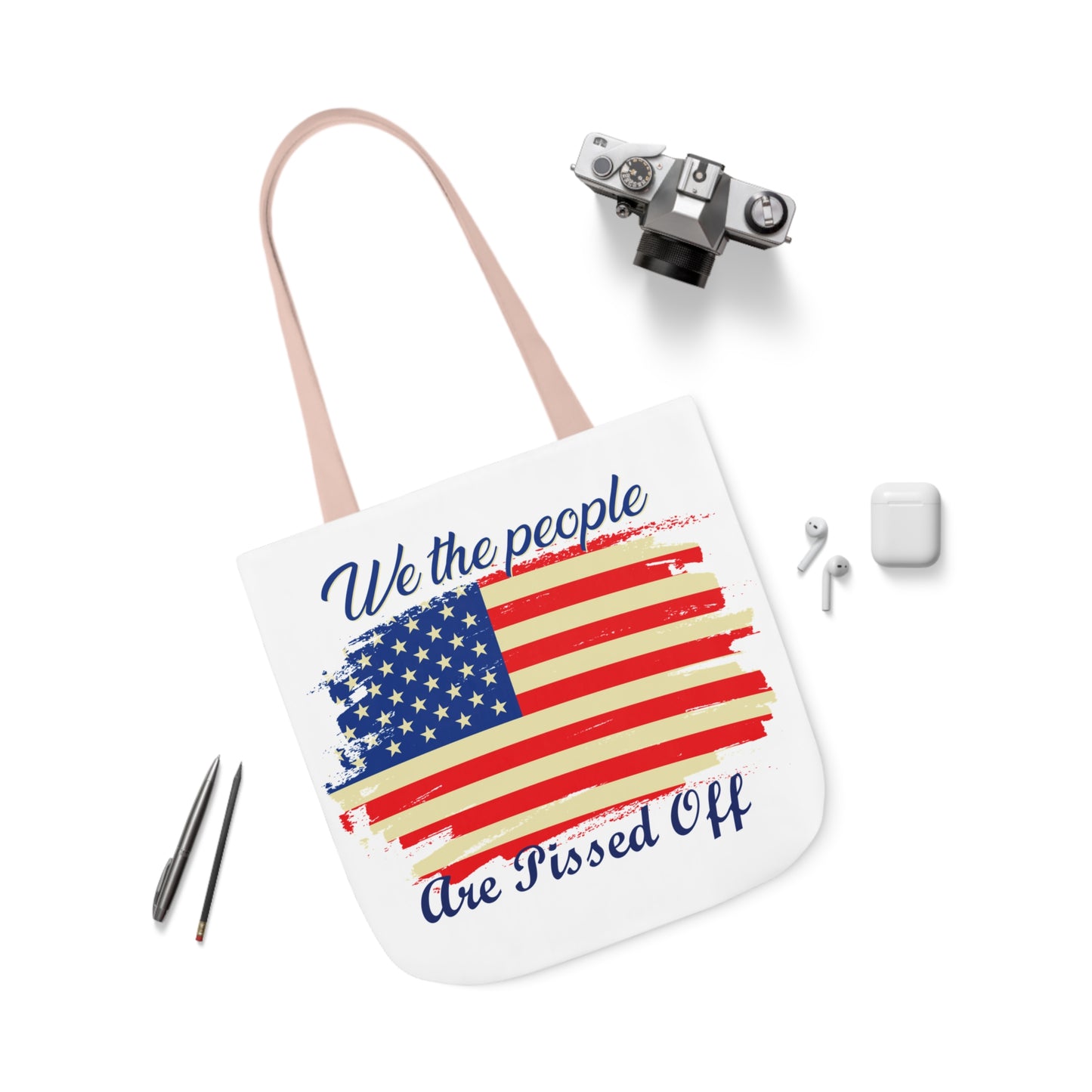 We the People - Canvas Tote Bag, 5-Color Straps - Veterans - Patriotic