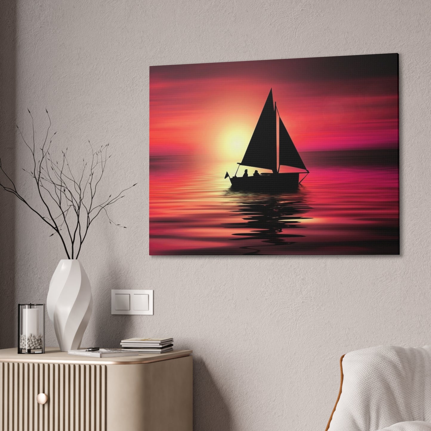 Sailing at Sunset - Canvas Stretched, 0.75"