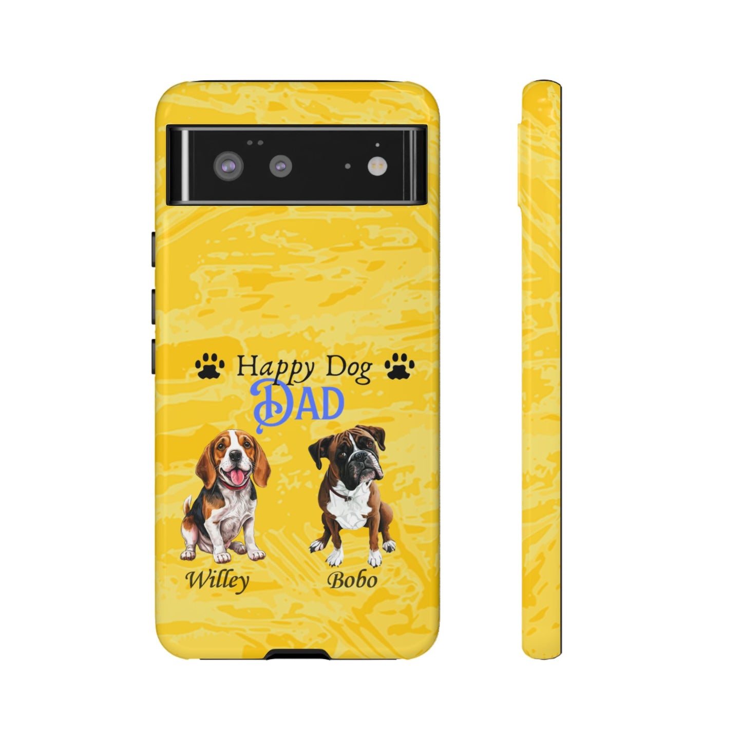 Happy Dog Dad - Personalized - Whimsical Phone Cases - Father's Day