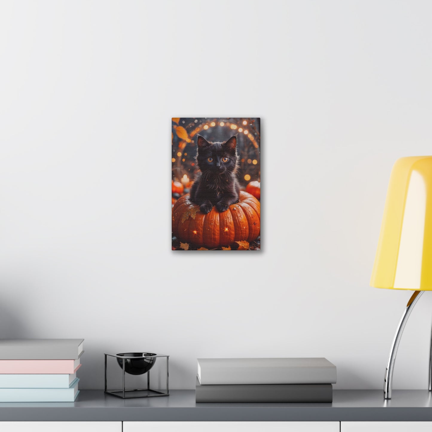 Kitty in Pumkin - Canvas Stretched, 0.75" - Halloween