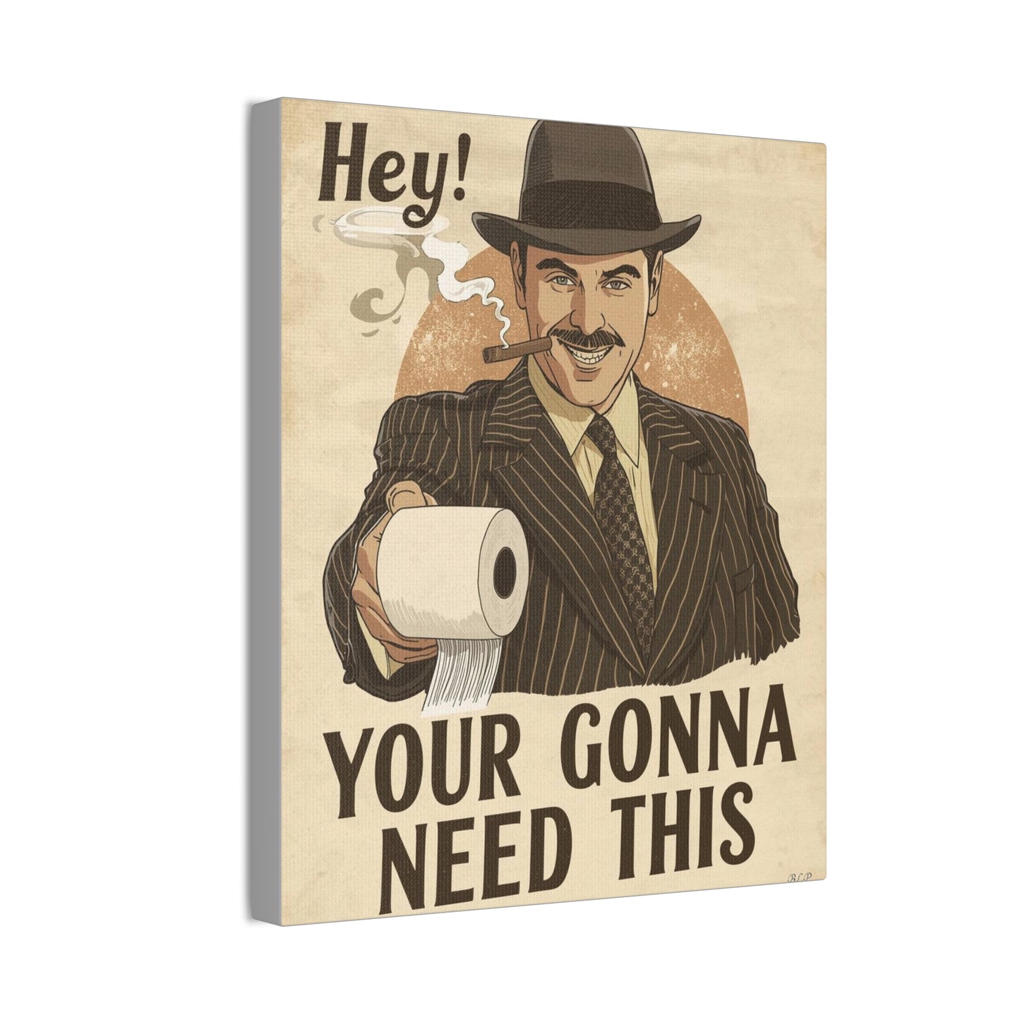 Gangster - Canvas Stretched, 0.75" - 2026 Wall Art - Bathroom Humor