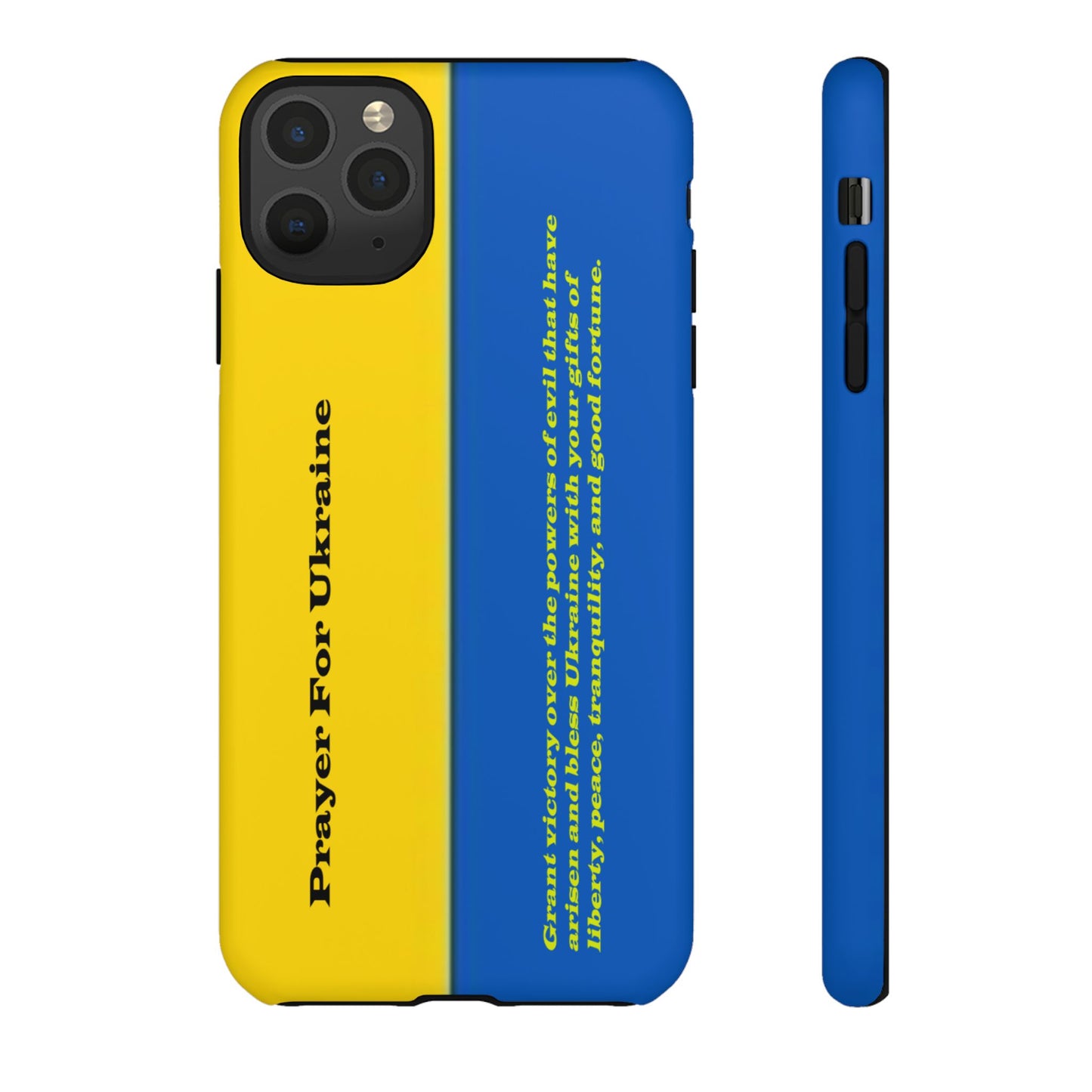 Flag of Ukraine with Prayer - Flag Phone Cases