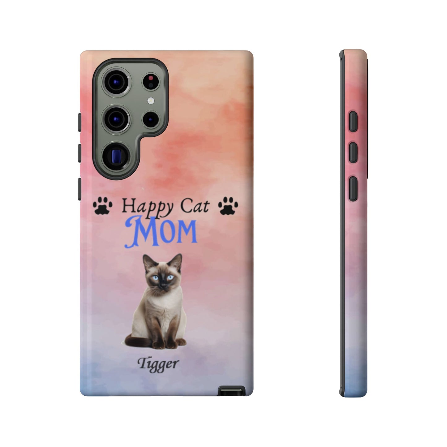 Happy Cat Mom - Personalized - Whimsical Phone Cases - Mother's Day