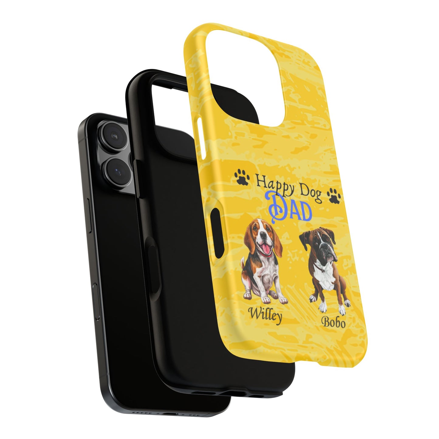 Happy Dog Dad - Personalized - Whimsical Phone Cases - Father's Day