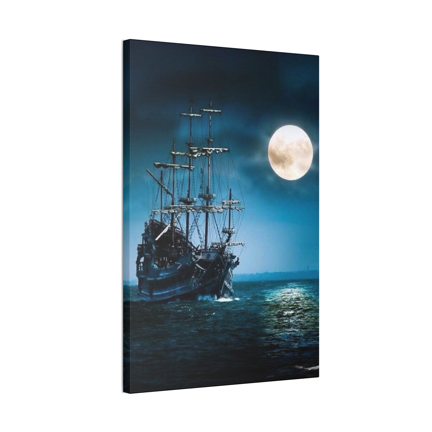 At Sea by Moonlight - Canvas Stretched, 0.75"