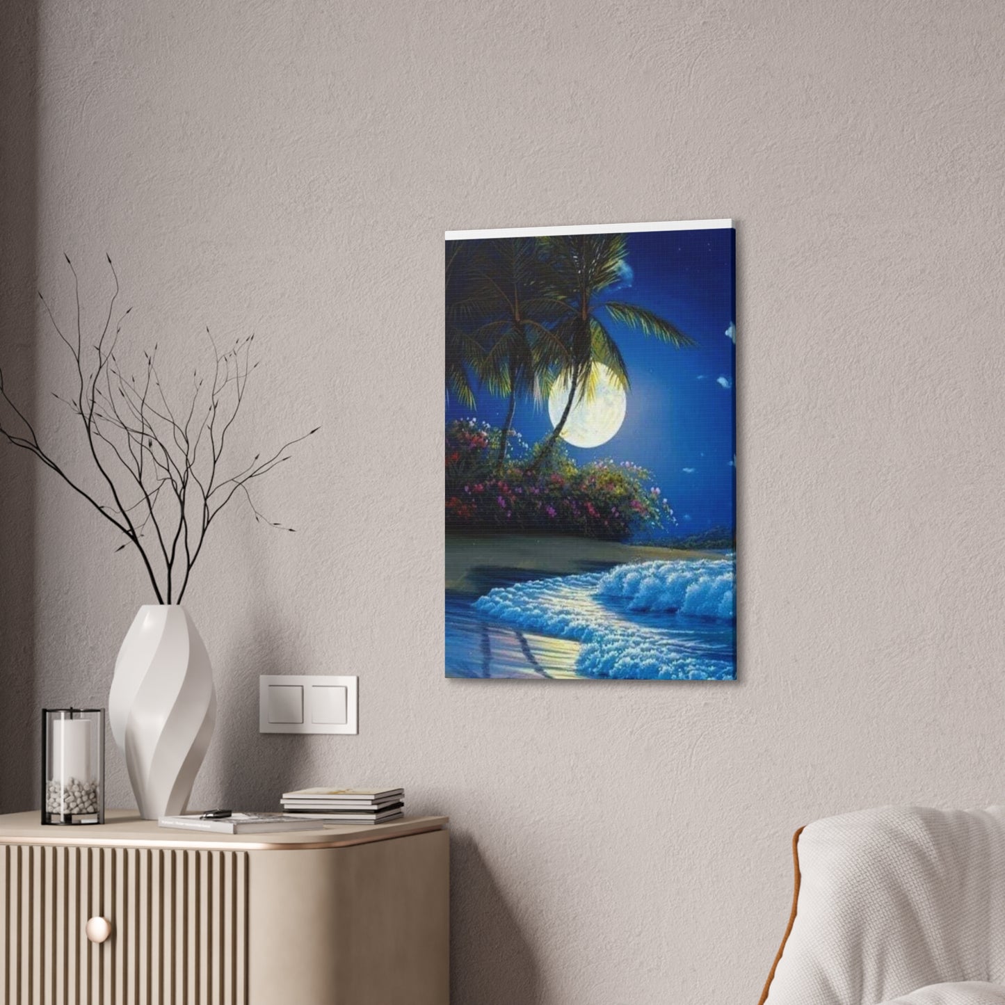 Desert Island Moon Light - Canvas Stretched, 0.75"