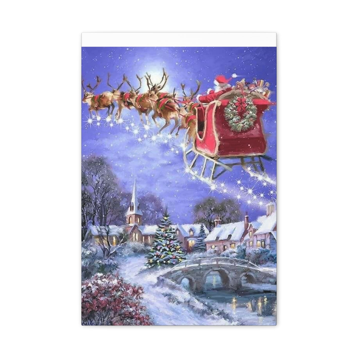 Santa's Coming - Canvas Stretched, 0.75" Christmas