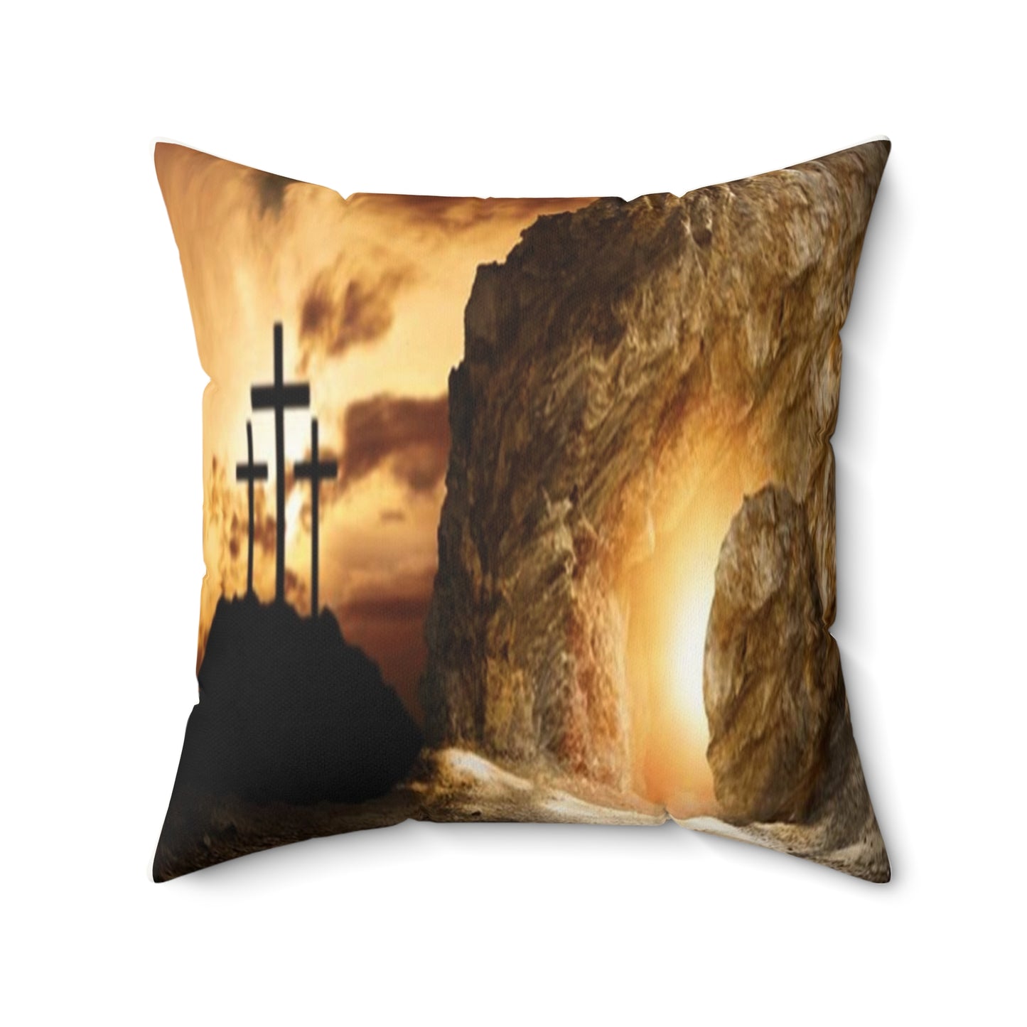 He is Risen - Faux Suede Square Pillow - Easter - Mother's Day - Father's Day