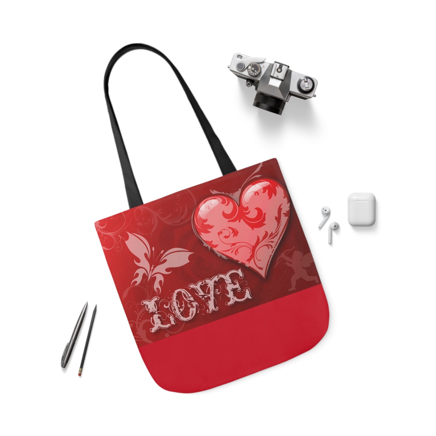 Valentines - Canvas Tote Bag, 5-Color Straps