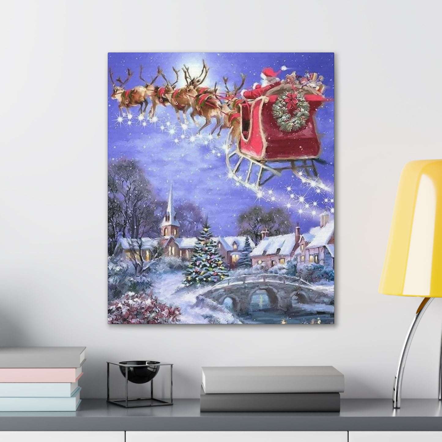 Santa's Coming - Canvas Stretched, 0.75" Christmas