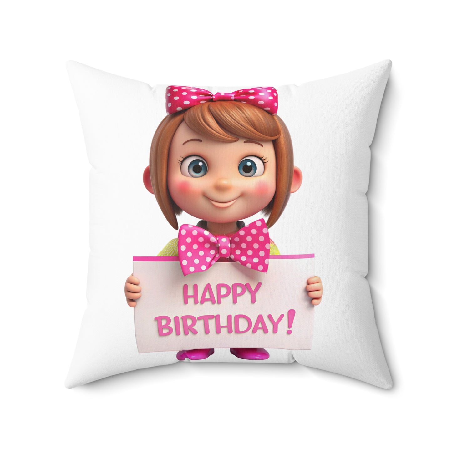 Happy Birthday - Faux Suede Square Pillow